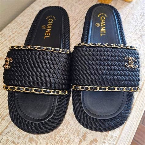 chanel braided slides|chanel slides australia.